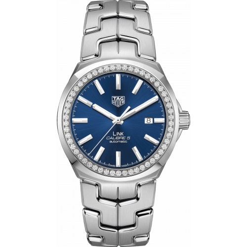 Tag Heuer Link Blue Dial Diamond Men's Watch WBC2113-BA0603